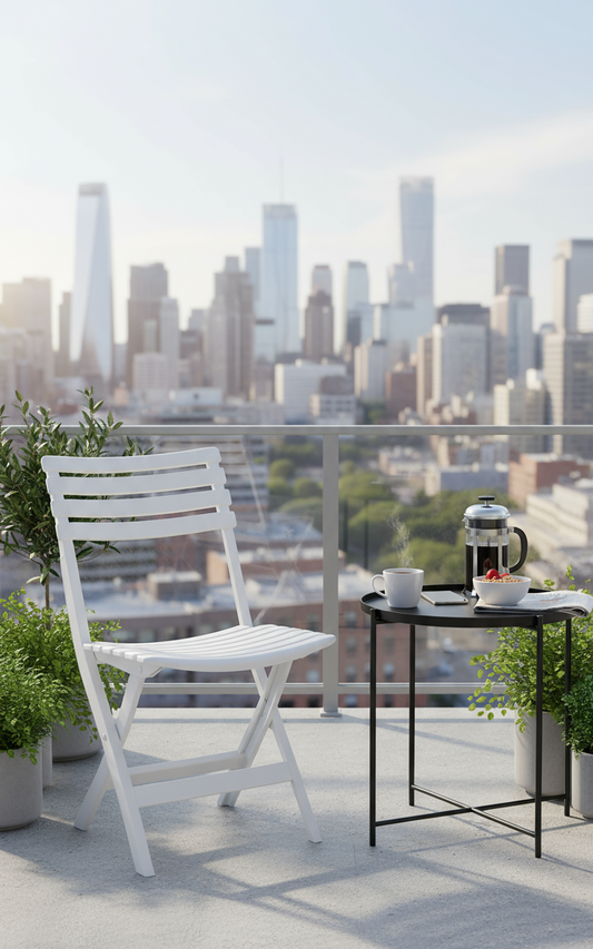 Premium folding chair UAE balcony setup - Durable plastic outdoor seating for Dubai, Abu Dhabi, Sharjah homes and apartments