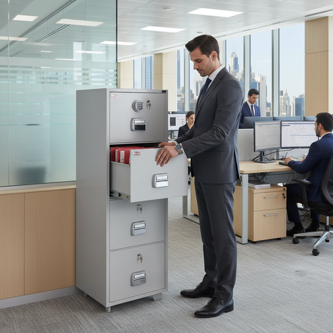Eagle Safes FR Filing Cabinet SF680-4EKK - 4 Drawer Fire Resistant Cabinet Dubai UAE | Premium Office Security Storage
