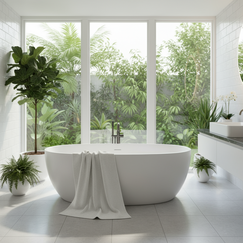 Luxury White Pool Towel UAE Dubai | 90x180cm 600 GSM Egyptian Cotton Beach Resort