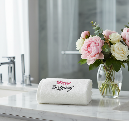 Premium Happy Birthday Face Towel Set UAE Dubai - 600 GSM Cotton Personalized Gift