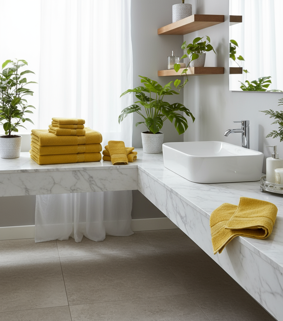 Premium Daffodil Yellow Bath Towel Set UAE | 16 Piece Family Pack Dubai Abu Dhabi