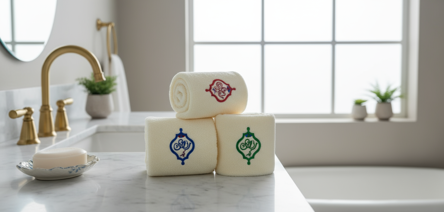 Premium Luxury Ramadan Personalized Face Towel Set UAE Dubai - 600 GSM Cotton Islamic