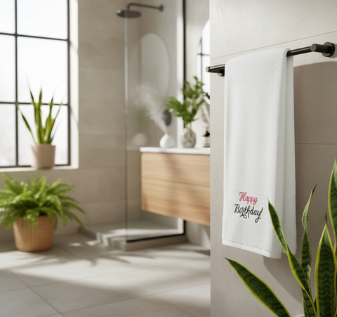 Premium Happy Birthday Face Towel Set UAE Dubai - 600 GSM Cotton Personalized Gift