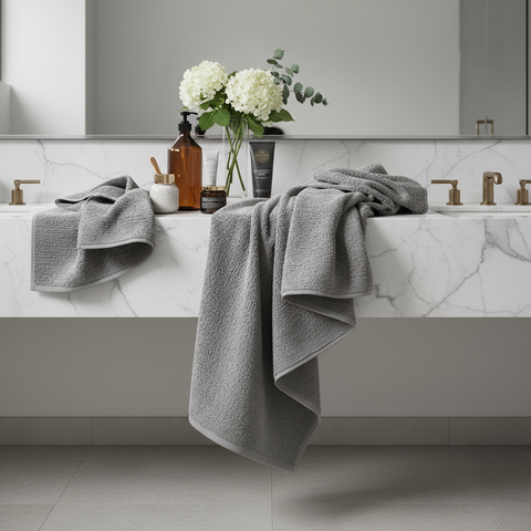 Premium Grey Bath Sheet UAE Dubai | 90x180cm 600 GSM Egyptian Cotton Luxury Towel