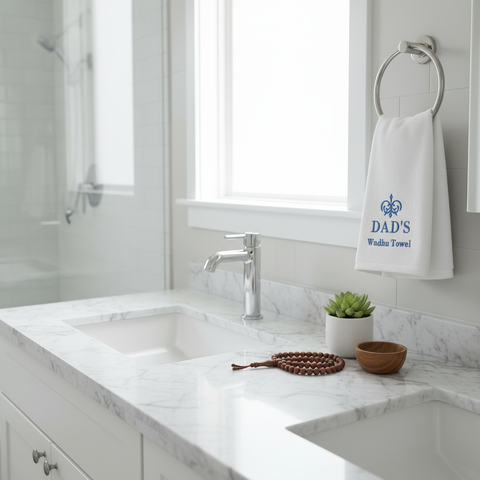Premium Personalized Wudhu Towel UAE - Custom Ramadan 600 GSM Cotton Dubai