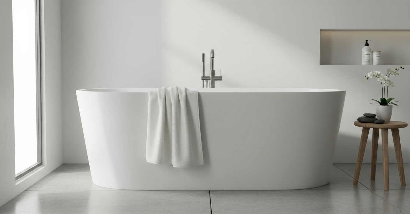 INFINI HOMES Iris White Luxury Hand Towel Set - Premium 100% Combed Cotton Bath Linen UAE