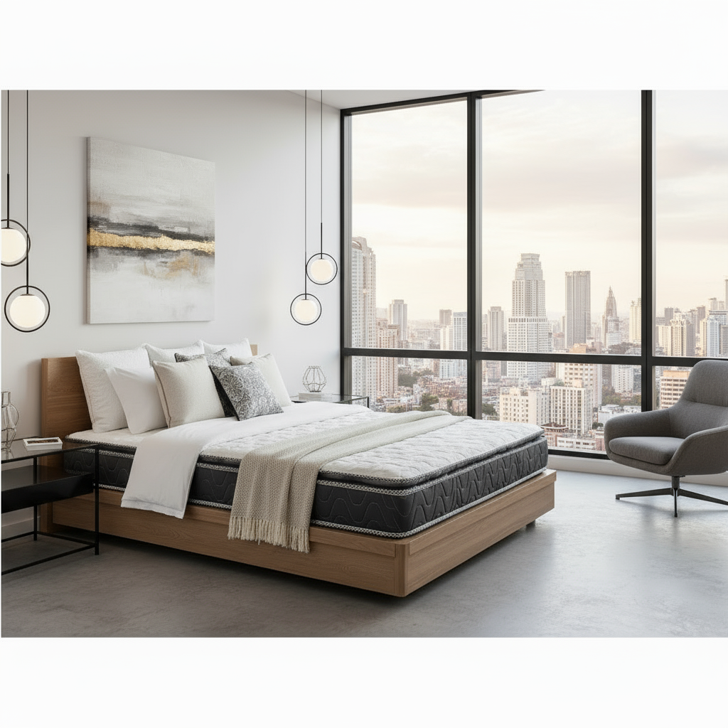 INFINI HOMES Premium High Density Foam Mattress - Super King 200x200x25cm - REBOUND WITH PILLOWTOP