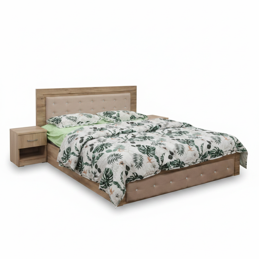 Wooden Double Bed Without Side Table | IH 467 | INFINI HOMES UAE