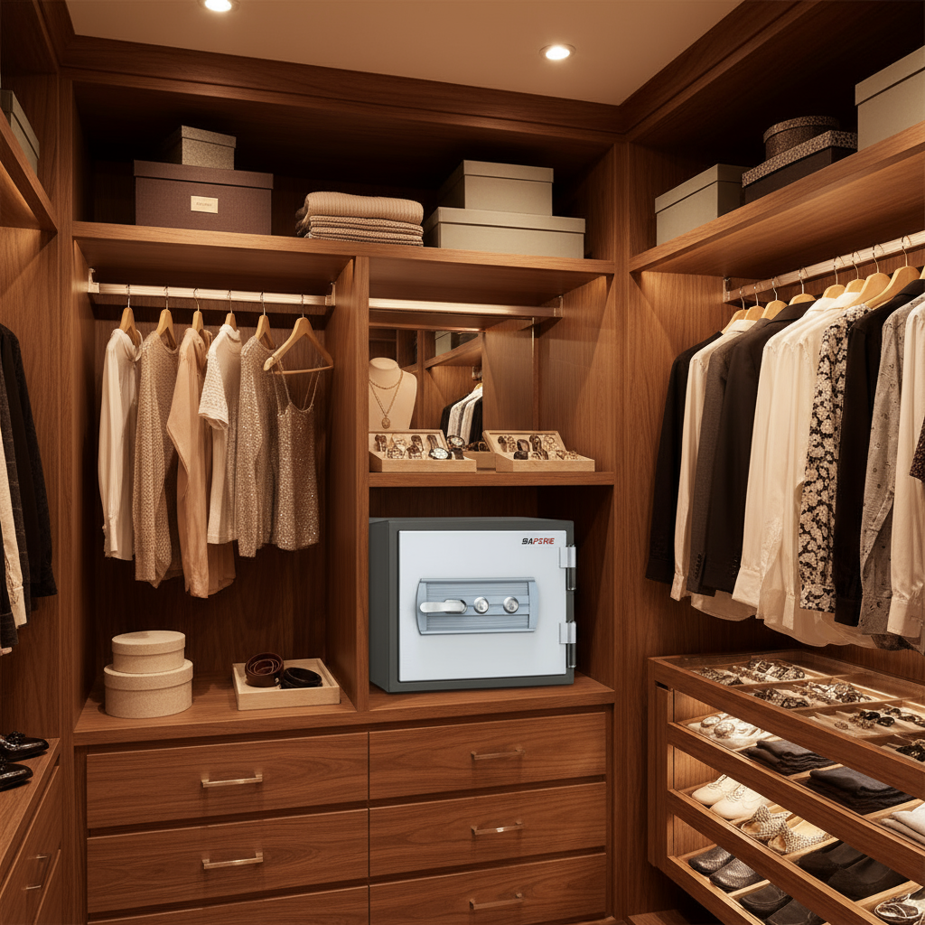 SAFIRE FR20 Fire-Resistant Safe – Grey, Dual Key Lock System