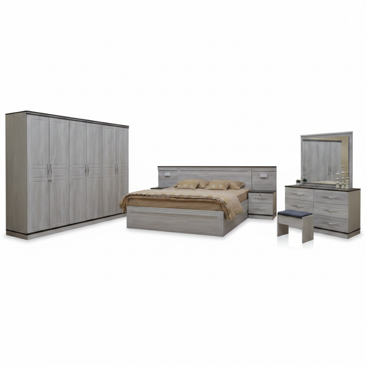 Bedroom Set IH 205 | King Size 180×200 cm | Premium Wooden Bed UAE