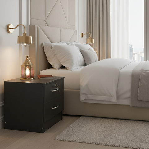 Wooden Night Stand IH 1308 | Bedside Table UAE | INFINI HOMES