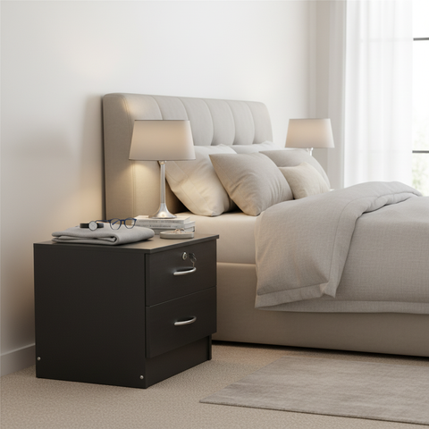 Wooden Night Stand IH 1308 | Bedside Table UAE | INFINI HOMES