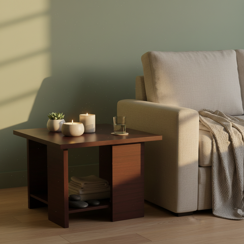Coffee Table IH 4060 | Mahogany 60×60×45 cm – INFINI HOMES UAE