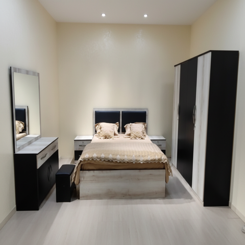 Bedroom Set IH 469 | King Size 180×200cm Wooden Bed Interior Styling | Shop Bedroom Furniture in UAE