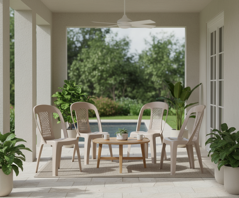 Premium Regal Chairs Set of 4 Beige - UAE Wide Delivery | Dubai Abu Dhabi Sharjah