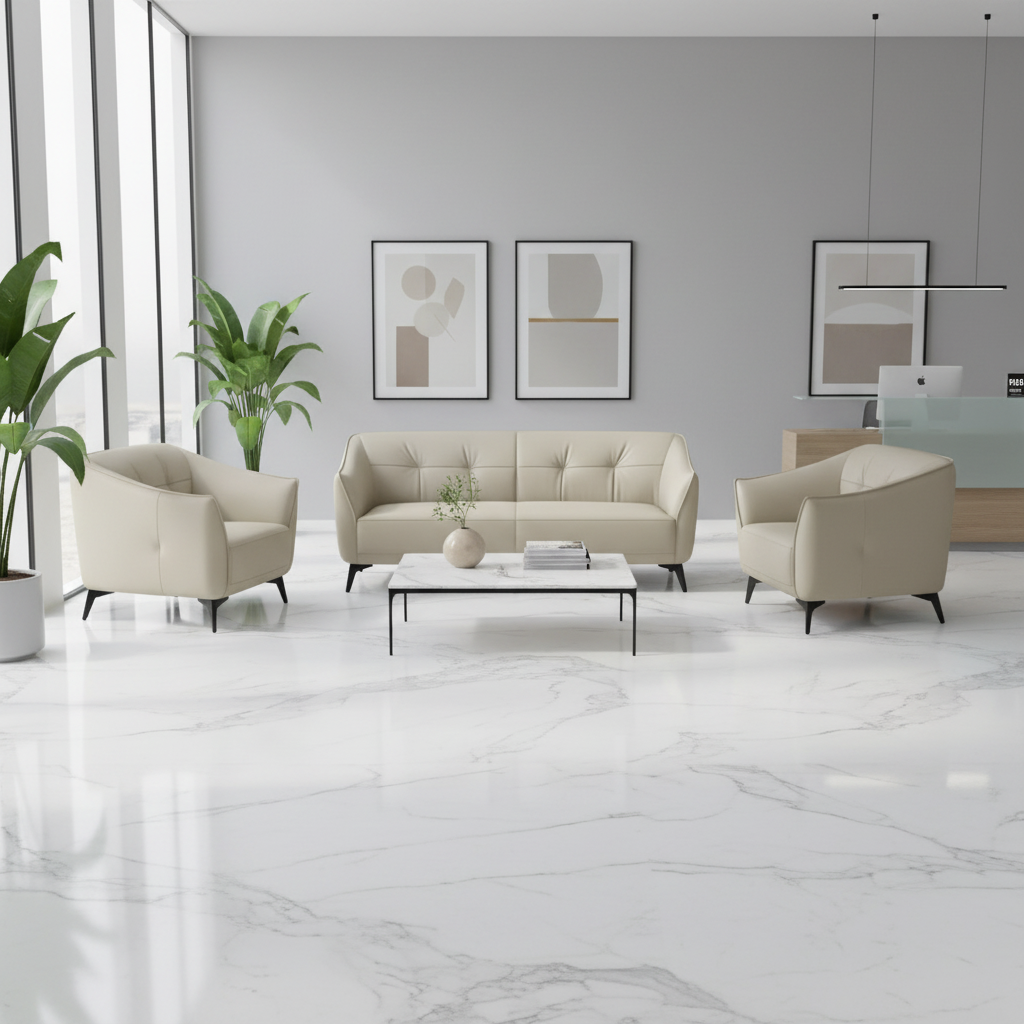 Aurora 8136 Beige Leather Sofa Set UAE - 3 Seater, 2 Seater & 1 Seater | Premium Living Room Furniture Dubai Abu Dhabi