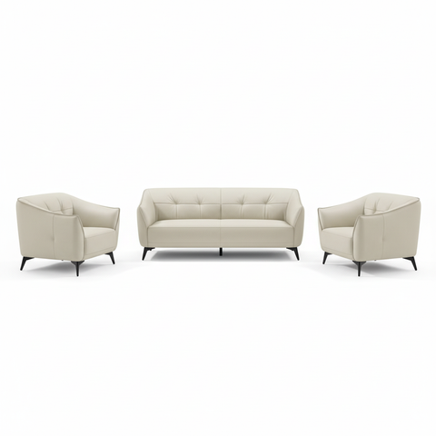 Aurora 8136 Beige Leather Sofa Set UAE - 3 Seater, 2 Seater & 1 Seater | Premium Living Room Furniture Dubai Abu Dhabi