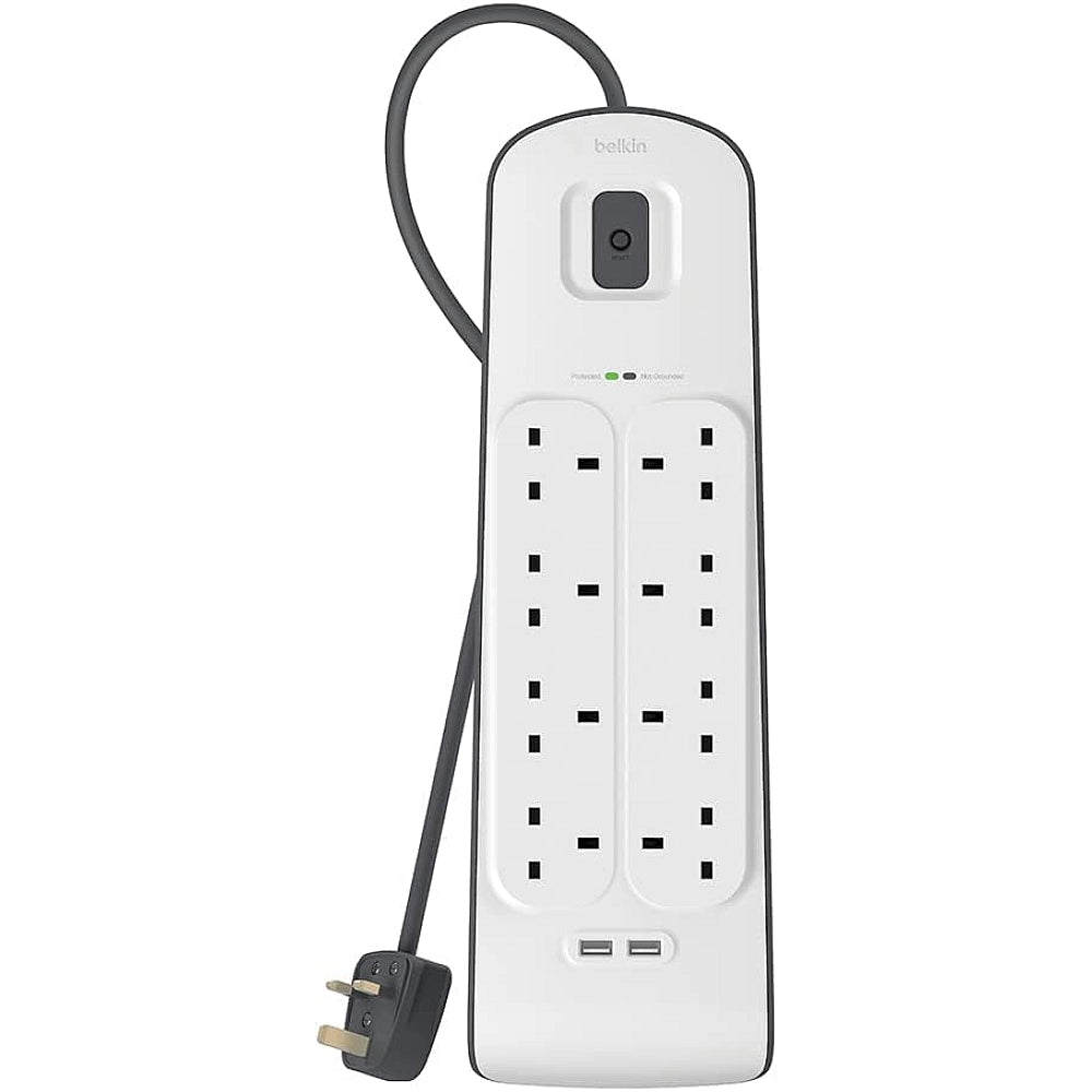 Belkin 8-Way Surge Protector with 2 USB Ports | 3900J Protection Strip UAE