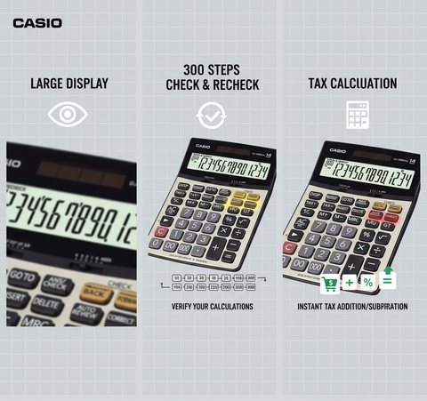 Casio DJ-240DPLUS Desktop Calculator | 14-Digit Display | Office Calculator Dubai UAE