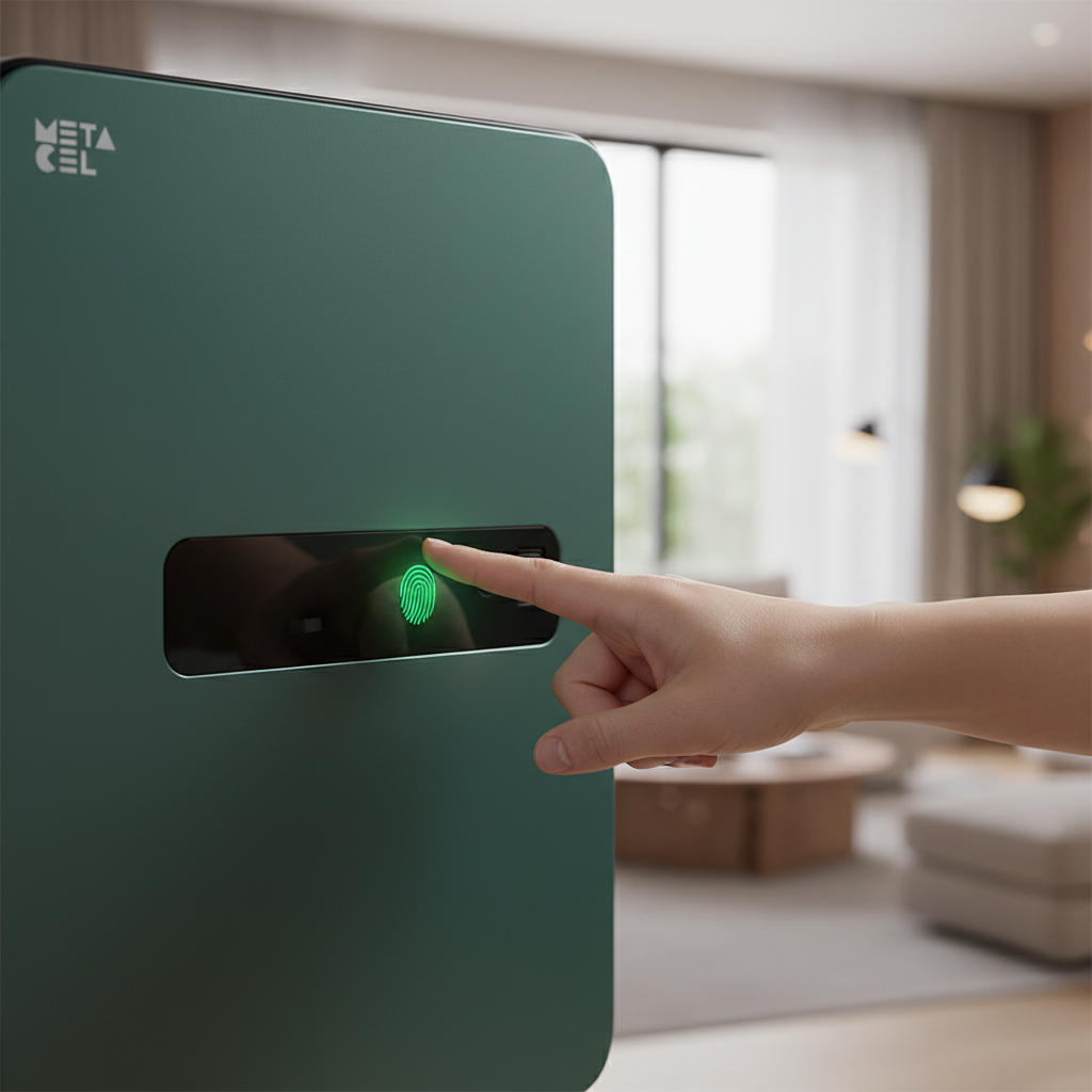 METACEL Fire Resistant Safe MC-040PR Green - Digital Lock & Fingerprint - UAE Delivery