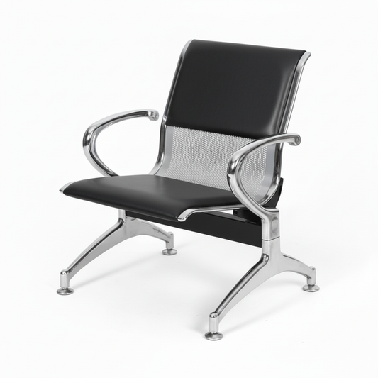 Airport Chair Steel 1-Seater Black | Premium Waiting Room Seating UAE