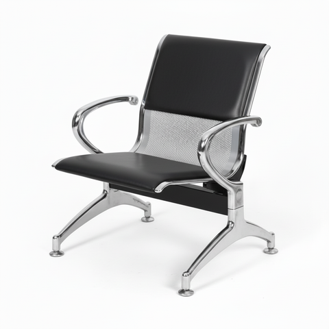 Airport Chair Steel 1-Seater Black | Premium Waiting Room Seating UAE