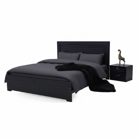 Double Wooden Bed Without Side Table | IH 74160 | INFINI HOMES UAE