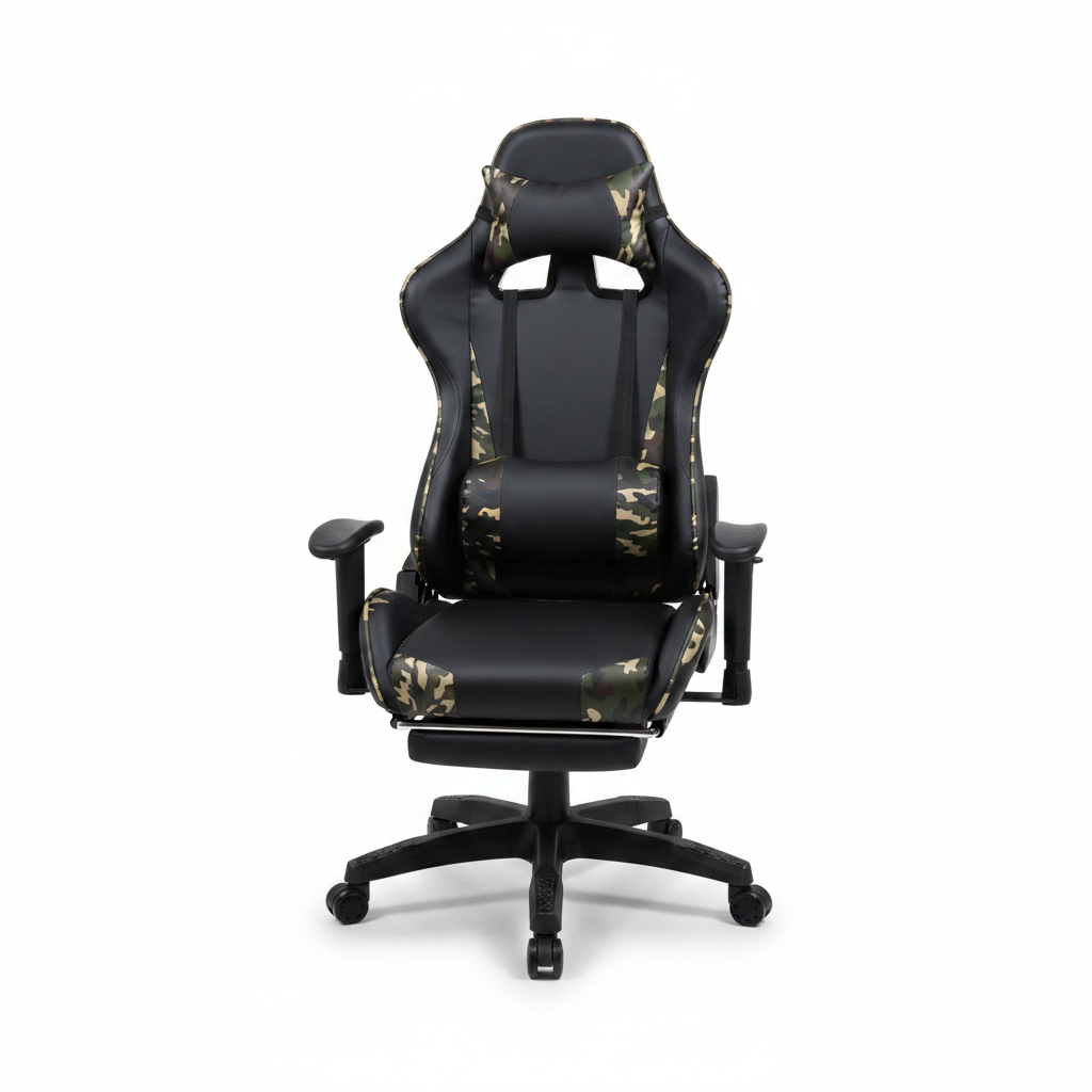 Black Camouflage Gaming Chair IH 742 with Adjustable Arms & Footrest – UAE Delivery | INFINI HOMES
