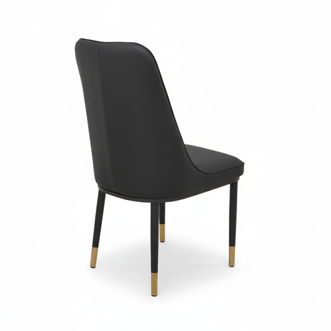 PU Dining Chair with Metal Legs - Black | IH DC34 | UAE Delivery