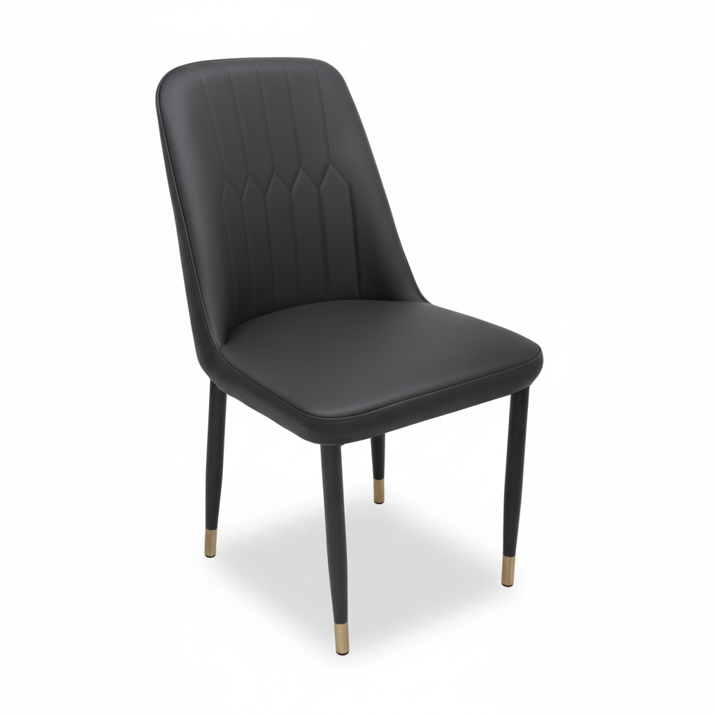 PU Dining Chair with Metal Legs IH-34 | INFINI HOMES UAE Black