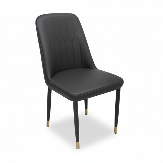 PU Dining Chair with Metal Legs IH-34 | INFINI HOMES UAE Black