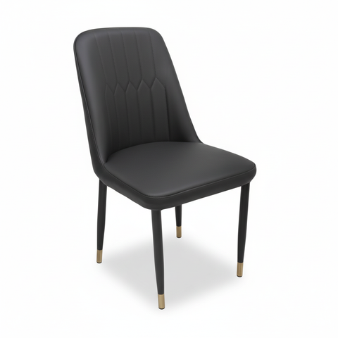 PU Dining Chair with Metal Legs IH-34 | INFINI HOMES UAE Black