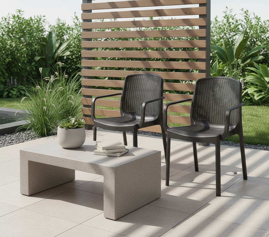 Premium Cedarattan Armchair Set - UAE Wide Delivery | Dark Brown Outdoor Furniture Dubai