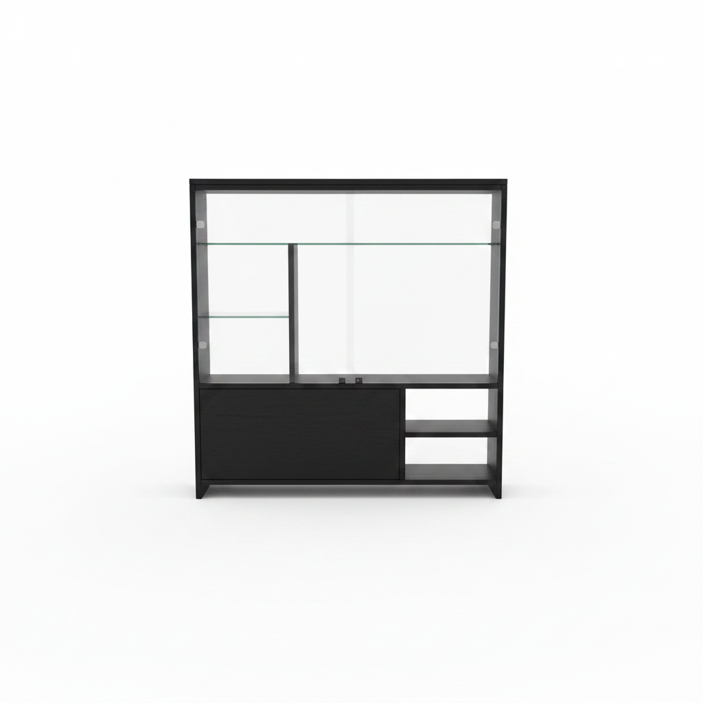Book Cabinet Oak & Black | Premium Office Storage | IH BC 0730