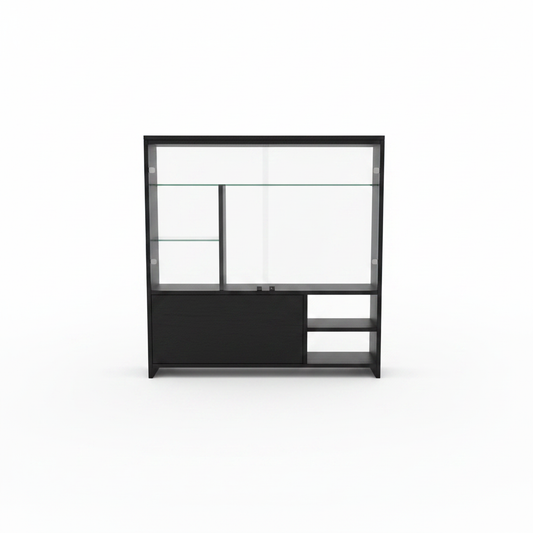 Book Cabinet Oak & Black | Premium Office Storage | IH BC 0730