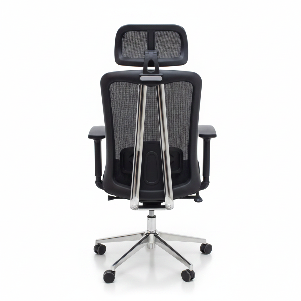 Black High-Back Mesh Ergonomic Office Chair IH-A213H Side View – INFINI HOMES UAE