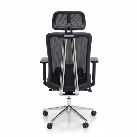Black High-Back Mesh Ergonomic Office Chair IH-A213H Side View – INFINI HOMES UAE