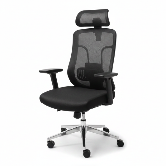 Mesh High Back Office Chair with Headrest & Chrome Base | IH 318H