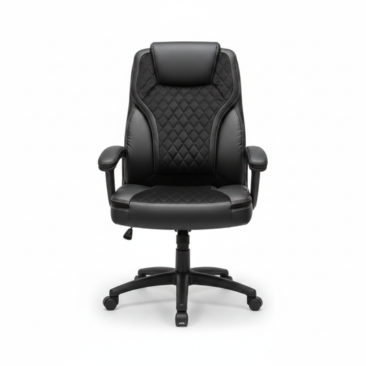High Back PU Office Chair – Chrome Base with Nylon Casters | IH 7123