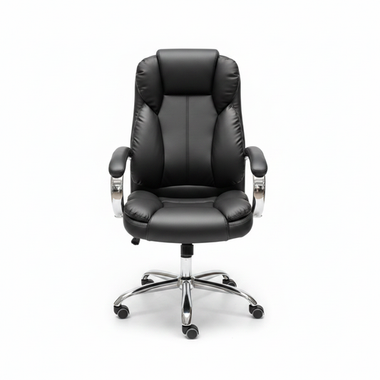 Executive High-Back Black Leather Office Chair | Buy Online UAE – INFINI HOMES