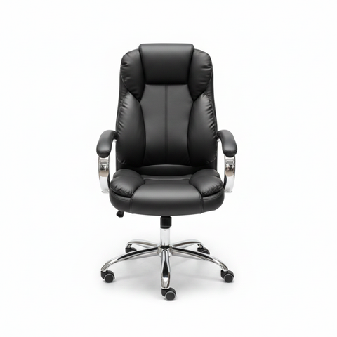 Black High-Back Executive Office Chair with Chrome Base – Buy Online UAE | INFINI HOMES