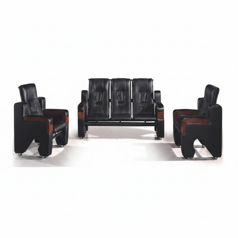 Luxury Sofa Set 3+1+1 | Premium 5-Seater Living Room Sofa – IH 237 Black