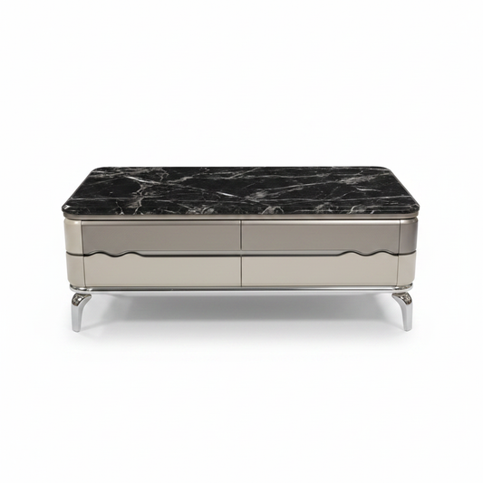 Marble Top High Glossy Center Table | L130×67×H50 cm | INFINI HOMES UAE