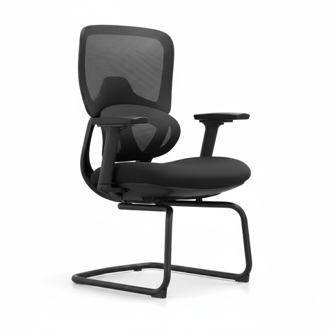 Vibe VC Ergonomic Mesh Back Visitor Chair with Sled Base in Black – Office Chair UAE