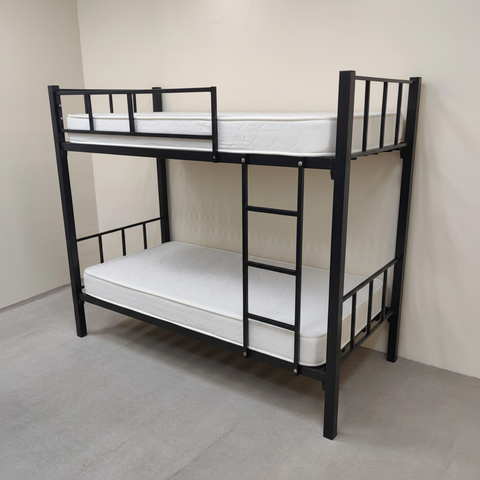 Heavy Duty Black Steel Bunk Bed with Mattresses – IH 555 | UAE Wide Delivery