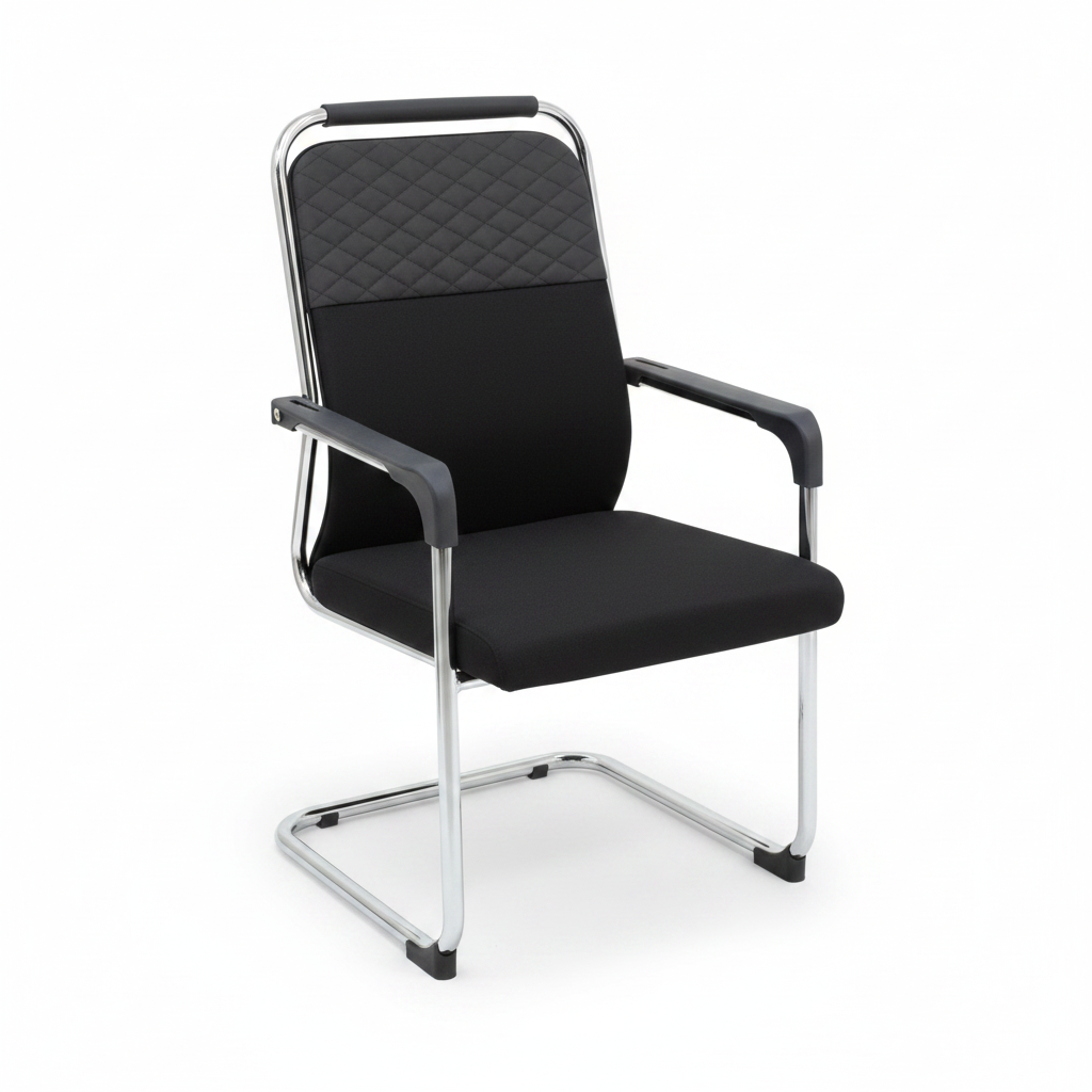 Black Mesh Visitor Chair with Chrome Frame | IH 888V | Buy Office Chair UAE