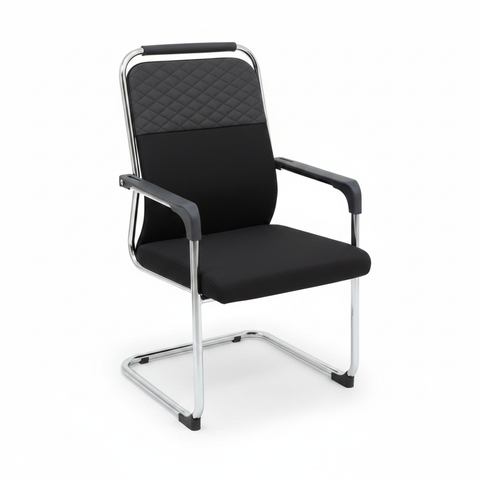 Black Mesh Visitor Chair with Chrome Frame | IH 888V | Buy Office Chair UAE