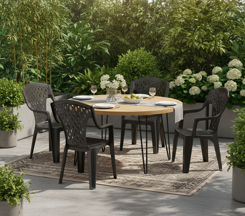 Premium Queen Chair Set of 4 Beige - UAE Wide Delivery | INFINI HOMES