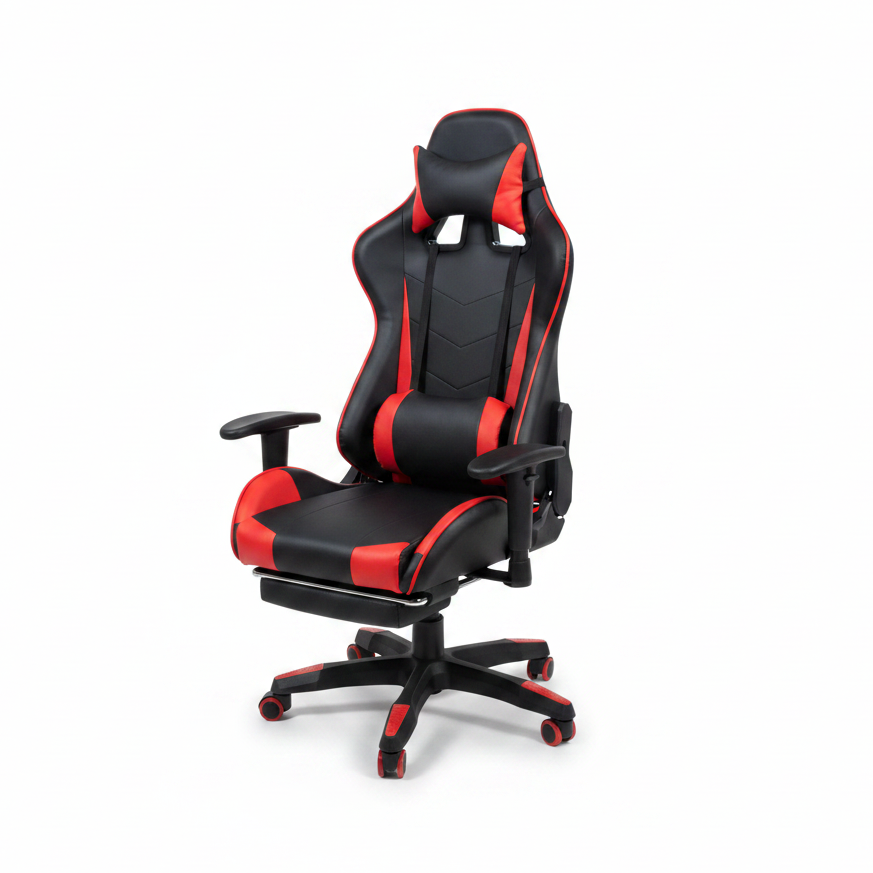 Black & Red Gaming Chair with Adjustable Arms & Footrest IH 742 – Shop Online UAE | INFINI HOMES