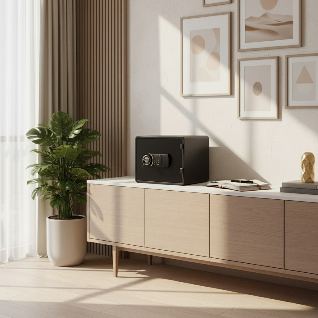 Eagle YESM-020K Fire-Resistant Safe – Black, Digital + Key Lock System